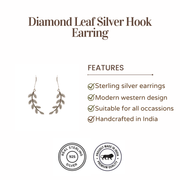 diamond-leaf-silver-hook-earring